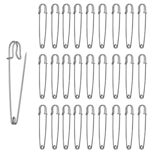 Urmspst 5,1 cm große Sicherheitsnadeln, 50 Stück, für Kleidung, Leder, Leinwand, Decken, Handwerk, Röcke, Kilts – strapazierfähig (brillantes Schwarz) von Urmspst