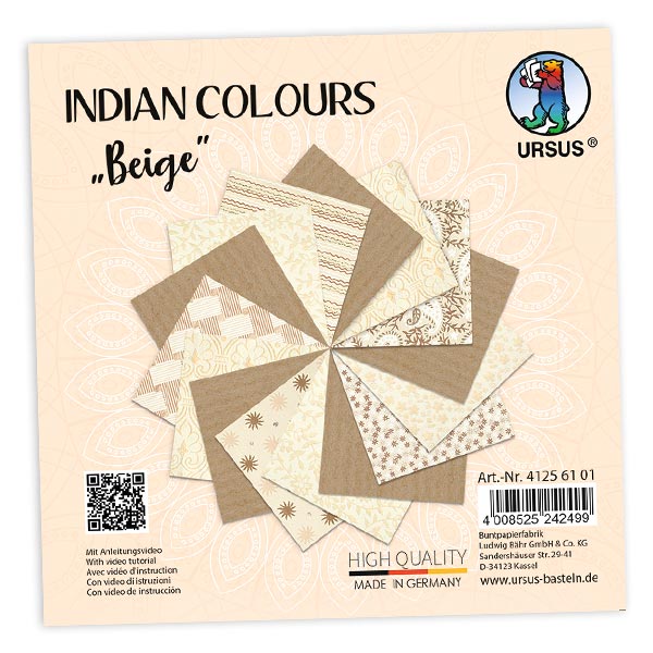 15 Blatt Bastelpapier, Indian Colors in Beigetönen, 13,7cm x 13,7cm 15 Blatt Bastelpapier, Indian Colors in Beigetönen, 13,7cm x 13,7cm von Ursus