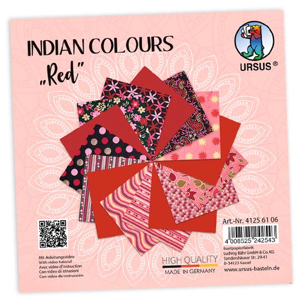 15 Blatt Bastelpapier, Indian Colors in Rottönen, 13,7cm x 13,7cm 15 Blatt Bastelpapier, Indian Colors in Rottönen, 13,7cm x 13,7cm von Ursus