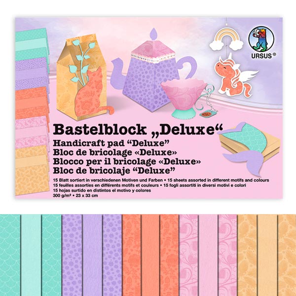 Bastelblock Deluxe, 15 Blatt, 23cm x 33cm, 300g/m² Bastelblock Deluxe, 15 Blatt, 23cm x 33cm, 300g/m² von Ursus