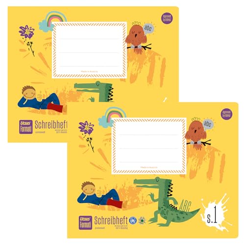 Formati Schreibheft S.1 E5 quer 20 Blatt liniert, 2 Stück, aufbauende Lineatur für Schreibanfänger:innen, aus 100% Recyclingpapier Formati Schreibheft S.1 E5 quer 20 Blatt liniert, 2 Stück, aufbauende Lineatur für Schreibanfänger:innen, aus 100% Recyclingpapier von Formati