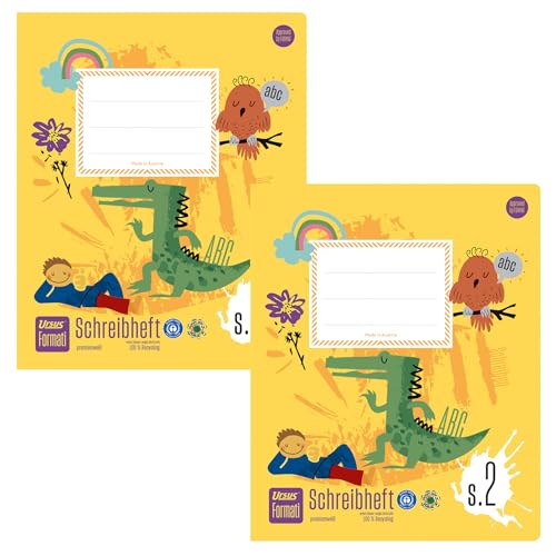 Formati Schreibheft S.2 Quart 20 Blatt liniert, 2 Stück, aufbauende Lineatur für Schreibanfänger:innen, aus 100% Recyclingpapier Formati Schreibheft S.2 Quart 20 Blatt liniert, 2 Stück, aufbauende Lineatur für Schreibanfänger:innen, aus 100% Recyclingpapier von Formati