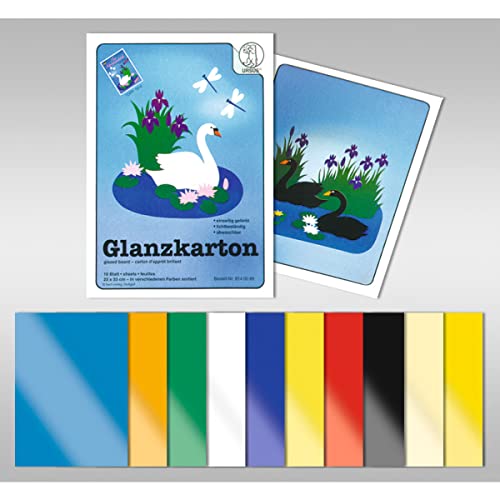 Glanzkarton 250 g/qm 23 x 33 cm - 10 Blatt sortiert von Ursus