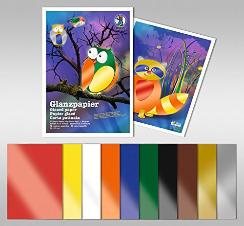 Glanzpapier ungumiert 80 g/qm 35 x 50 cm - 50 Blatt sortiert in 10 Farben Glanzpapier ungumiert 80 g/qm 35 x 50 cm - 50 Blatt sortiert in 10 Farben von Ursus