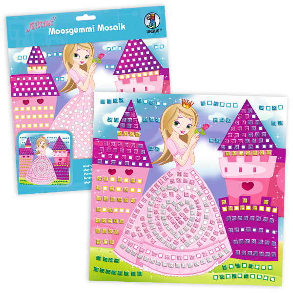 Moosgummi-Mosaik Bastelset Prinzessin mit Mosaik-Stickern & Aufsteller von Ursus