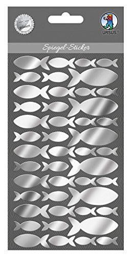 Ursus 75080004 - Spiegel Sticker, Fische, aus Acrylglas, selbstklebend, in verschiedenen Größen, ideal geeignet für Scrapbooking, Kartengestaltung und zur Dekoration von Ursus