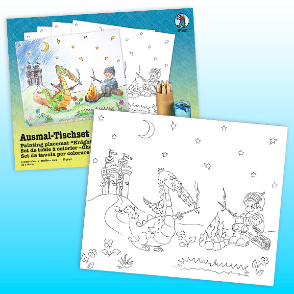 Tischset zum Ausmalen "Ritter", 5er Pack Tischset zum Ausmalen "Ritter", 5er Pack von Ursus