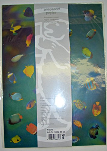 Transparentpapier "Fische", 5 Blatt, 115g/qm, DIN A4 (J/1/5) von Ursus