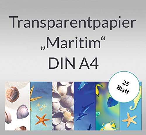 Transparentpapier "Maritim" DIN A4 Seepferdchen - 25 Blatt von Ursus