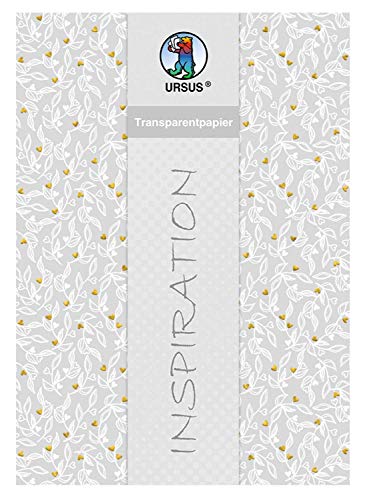 Ursus 77704602F - Transparentpapier Hochzeit, DIN A4, 115 g/qm, 5 Blatt mit Banderole, einseitig bedruckt, Vorderseite mit Heißfolie in gold veredelt, ideal zum Verzieren von Karten von Ursus