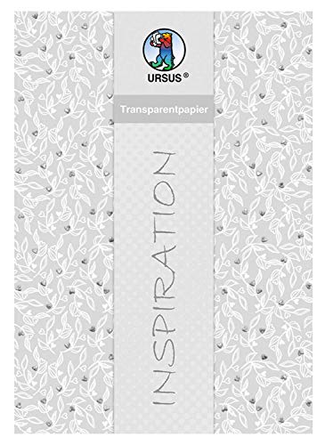 Ursus 77714601F - Transparentpapier Hochzeit, DIN A4, 115 g/qm, 25 Blatt, einseitig bedruckt, Vorderseite mit Heißfolie in silber veredelt, ideal zum Verzieren von Karten von Ursus
