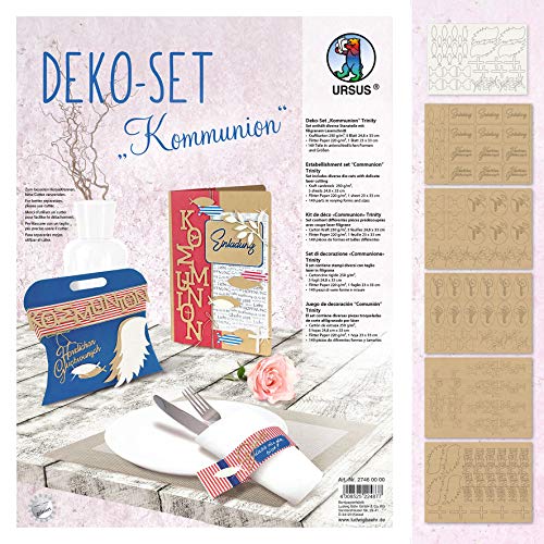 URSUS Deko-Set"Kommunion" 6 Blatt Stanzbogen Papier 149 Teile von Ursus