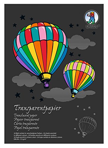 Ursus 12164699SE Transparentpapier, DIN A4, 24 Blatt in 17 verschiedenen Farben, 115 g/qm, ideale Grundlage für vielseiteige Bastelarbeiten Ursus 12164699SE Transparentpapier, DIN A4, 24 Blatt in 17 verschiedenen Farben, 115 g/qm, ideale Grundlage für vielseiteige Bastelarbeiten von Ursus