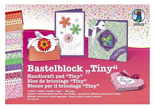 Ursus 13270099 - Bastelblock Tiny, ca. 24 x 34 cm, 16 Blatt in verschiedenen Farben und Motiven, 300 g/qm, beidseitig bedruckt, ideal als Grundlage zum Basteln von festlichen Dekorationen Ursus 13270099 - Bastelblock Tiny, ca. 24 x 34 cm, 16 Blatt in verschiedenen Farben und Motiven, 300 g/qm, beidseitig bedruckt, ideal als Grundlage zum Basteln von festlichen Dekorationen von Ursus