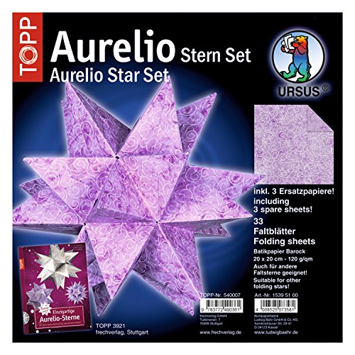 Ursus 15395100 - Faltblätter Aurelio Stern Batik, lila / weiß, 33 Blatt, aus Batikpapier 120 g/qm, ca. 20 x 20 cm, beidseitig bedruckt, ideal als Weihnachtsdeko Ursus 15395100 - Faltblätter Aurelio Stern Batik, lila / weiß, 33 Blatt, aus Batikpapier 120 g/qm, ca. 20 x 20 cm, beidseitig bedruckt, ideal als Weihnachtsdeko von Ursus