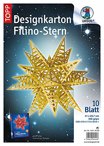 Ursus 15514600 - Designkarton Filino, Stern Starlight, DIN A4, 10 Blatt, gold Ursus 15514600 - Designkarton Filino, Stern Starlight, DIN A4, 10 Blatt, gold von Ursus