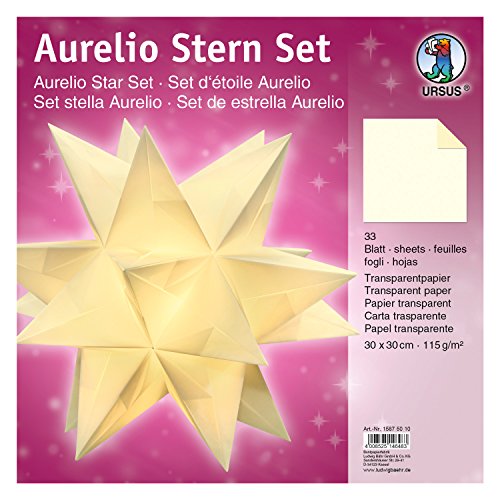 Ursus 15875010 - Faltblätter Aurelio Stern uni, creme, 33 Blatt, aus Transparentpapier 115 g/qm, ca. 30 x 30 cm, einseitig bedruckt, ideal als zeitlose, elegante Wohndekoration Ursus 15875010 - Faltblätter Aurelio Stern uni, creme, 33 Blatt, aus Transparentpapier 115 g/qm, ca. 30 x 30 cm, einseitig bedruckt, ideal als zeitlose, elegante Wohndekoration von Ursus