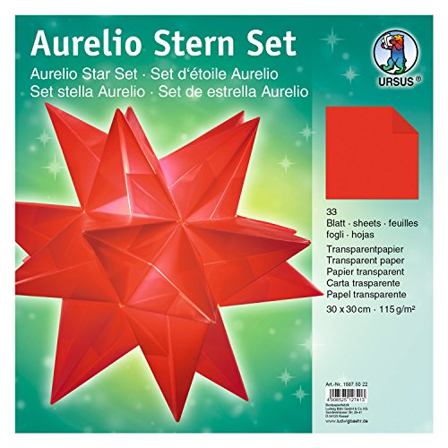 Ursus 15875022 - Faltblätter Aurelio Stern uni, rot, 33 Blatt, aus Transparentpapier 115 g/qm, ca. 30 x 30 cm, einseitig bedruckt, ideal als zeitlose, elegante Wohndekoration Ursus 15875022 - Faltblätter Aurelio Stern uni, rot, 33 Blatt, aus Transparentpapier 115 g/qm, ca. 30 x 30 cm, einseitig bedruckt, ideal als zeitlose, elegante Wohndekoration von Ursus