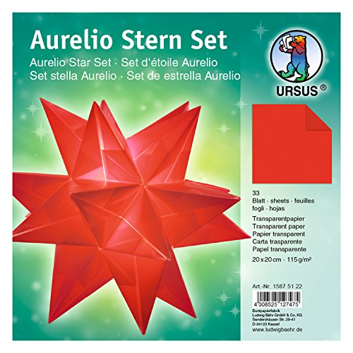 Ursus 15875122 - Faltblätter Aurelio Stern uni, rot, 33 Blatt, aus Transparentpapier 115 g/qm, ca. 20 x 20 cm, einseitg bedruckt, ideal als zeitlose, elegante Wohndekoration Ursus 15875122 - Faltblätter Aurelio Stern uni, rot, 33 Blatt, aus Transparentpapier 115 g/qm, ca. 20 x 20 cm, einseitg bedruckt, ideal als zeitlose, elegante Wohndekoration von Ursus