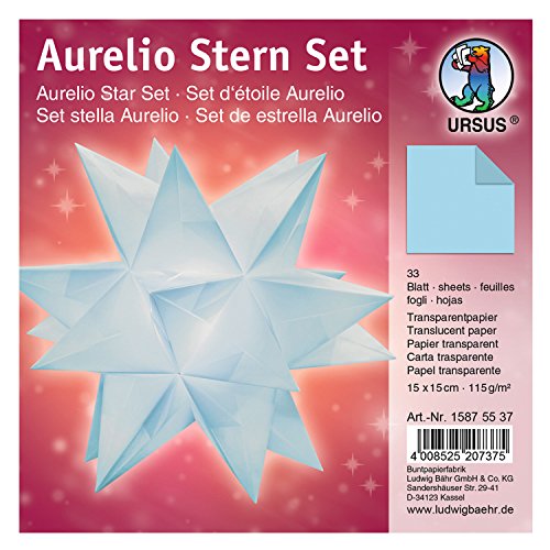 Ursus 15875537 - Faltblätter Aurelio Stern uni, hellblau, 33 Blatt, aus Transparentpapier 115 g/qm, ca. 15 x 15 cm, einseitg bedruckt, ideal als zeitlose, elegante Wohndekoration Ursus 15875537 - Faltblätter Aurelio Stern uni, hellblau, 33 Blatt, aus Transparentpapier 115 g/qm, ca. 15 x 15 cm, einseitg bedruckt, ideal als zeitlose, elegante Wohndekoration von Ursus