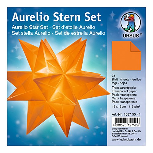 Ursus 15875541 - Faltblätter Aurelio Stern uni, orange, 33 Blatt, aus Transparentpapier 115 g/qm, ca. 15 x 15 cm, einseitg bedruckt, ideal als zeitlose, elegante Wohndekoration Ursus 15875541 - Faltblätter Aurelio Stern uni, orange, 33 Blatt, aus Transparentpapier 115 g/qm, ca. 15 x 15 cm, einseitg bedruckt, ideal als zeitlose, elegante Wohndekoration von Ursus