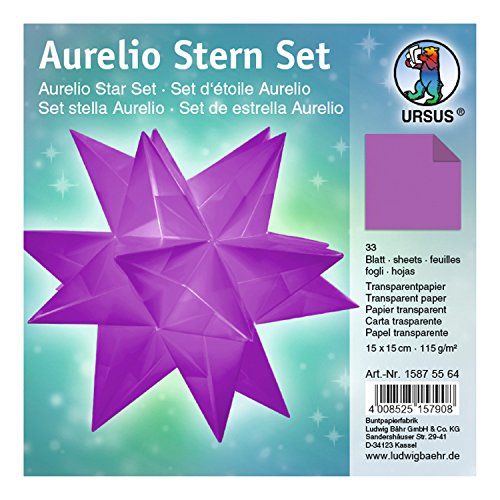 Ursus 15875564 - Faltblätter Aurelio Stern uni, aubergine, 33 Blatt, aus Transparentpapier 115 g/qm, ca. 15 x 15 cm, einseitig bedruckt, ideal als zeitlose, elegante Wohndekoration Ursus 15875564 - Faltblätter Aurelio Stern uni, aubergine, 33 Blatt, aus Transparentpapier 115 g/qm, ca. 15 x 15 cm, einseitig bedruckt, ideal als zeitlose, elegante Wohndekoration von Ursus