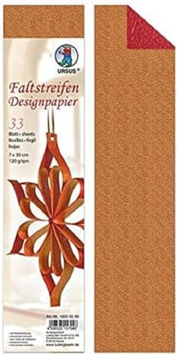Ursus 16050000 - Faltstreifen Designpapier Crush Paper, 33 Blatt, ca. 7 x 30 cm, 120 g/qm, durchgefärbt, Vorderseite mit Perleffekt, folienveredelt, inklusive Bastelanleitung Ursus 16050000 - Faltstreifen Designpapier Crush Paper, 33 Blatt, ca. 7 x 30 cm, 120 g/qm, durchgefärbt, Vorderseite mit Perleffekt, folienveredelt, inklusive Bastelanleitung von Ursus
