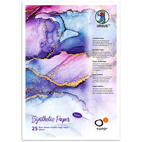Ursus 16264600 Yupo Paper, 85 g, DIN A4, 25 Blatt, synthetisch, glatte Oberfläche, reiß- und wasserfest, UV lichtecht, extrem strapazierfähig, 100% recyclebar, vielseitig verwendbar Ursus 16264600 Yupo Paper, 85 g, DIN A4, 25 Blatt, synthetisch, glatte Oberfläche, reiß- und wasserfest, UV lichtecht, extrem strapazierfähig, 100% recyclebar, vielseitig verwendbar von Ursus