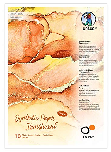 Ursus 16294600 - Yupo Synthetic Paper transparent, DIN A4, 10 Blatt, 153 g/qm, synthetisch, Glatte Oberfläche, reiß-und wasserfest, UV lichtecht, extrem strapazierfähig, 100% recyclebar, weiß Ursus 16294600 - Yupo Synthetic Paper transparent, DIN A4, 10 Blatt, 153 g/qm, synthetisch, Glatte Oberfläche, reiß-und wasserfest, UV lichtecht, extrem strapazierfähig, 100% recyclebar, weiß von Ursus