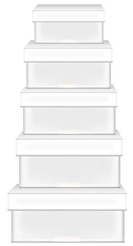 Ursus 17720099F - Blanko Geschenkkarton, quadratisch, weiß, 5er Set, aus kaschiertem Karton, zum Selbstgestalten, ideal für schöne Überraschungsmomente von Ursus