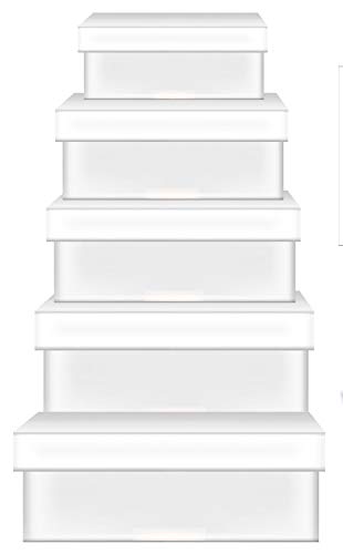 Ursus 17730099F - Blanko Geschenkkarton, rechteckig, weiß, 5er Set, aus kaschiertem Karton, zum Selbstgestalten, ideal für schöne Überraschungsmomente von Ursus