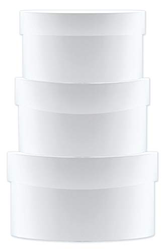 Ursus 17780099F - Geschenkkartonset mini rund, blanko, 3 Kartons sortiert in 3 Größen, weiß, 12 x 12 x 5 cm von Ursus