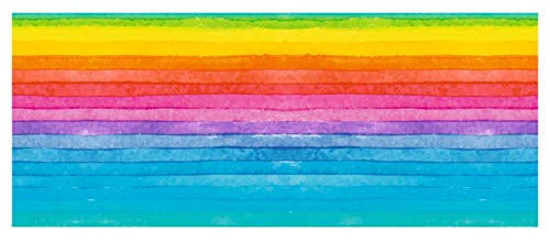 Ursus 18170000 - Laternenzuschnitte Regenbogen Streifen, Höhe ca. 15,3 cm, Durchmesser ca. 20 cm, 25 Zuschnitte aus Transparentpapier 115 g/qm, 20 x 50 cm,einseitig bedruckt,ideal für den Laternenlauf von Ursus