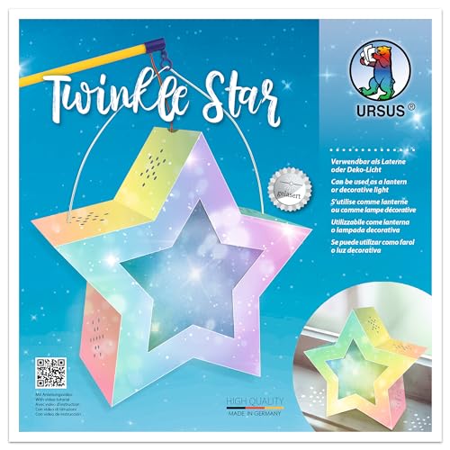 Ursus 18770004 - Twinkle Star, Feenstaub, ca. 19,3 x 18,3 x 8 cm, 1 Laternen Rohling Stern aus Fotokarton 300 g/m² gelasert und genutet, 2 Sterne aus Transparentpapier 115 g/m², Laternentragebügel Ursus 18770004 - Twinkle Star, Feenstaub, ca. 19,3 x 18,3 x 8 cm, 1 Laternen Rohling Stern aus Fotokarton 300 g/m² gelasert und genutet, 2 Sterne aus Transparentpapier 115 g/m², Laternentragebügel von Ursus