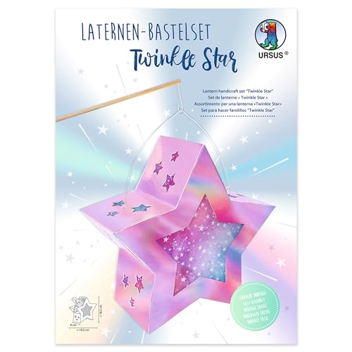 Ursus 18790002F - Laternen Bastelset, Twinkle Star, Pink, ca. 19,3 x 18,3 x 8 cm, Set zum Erstellen einer selbstgebastelten Stern-Laterne, aus Karton 350 g/m² und Transparentpapier 110 g/m² Ursus 18790002F - Laternen Bastelset, Twinkle Star, Pink, ca. 19,3 x 18,3 x 8 cm, Set zum Erstellen einer selbstgebastelten Stern-Laterne, aus Karton 350 g/m² und Transparentpapier 110 g/m² von Ursus