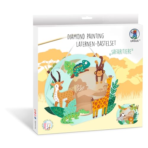 Ursus 1882 00 01F - Diamond Painting Laternen Bastelset "Safaritiere", ca. 20 x 18,7 x 8 cm, mit Glitzersteinen, zum Laterne basteln, DIY Bastelset für Lampionumzug & Deko Ursus 1882 00 01F - Diamond Painting Laternen Bastelset "Safaritiere", ca. 20 x 18,7 x 8 cm, mit Glitzersteinen, zum Laterne basteln, DIY Bastelset für Lampionumzug & Deko von Ursus