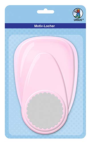 Ursus 19460081 - Motivlocher mit Hebel jumbo, Kreis Bogenlinie, rosa, ausgestanztes Motiv ca. 76,2 mm, aus Kunststoff mit Metallstanze, geeignet für Grammaturen von 160 220 g /qm Ursus 19460081 - Motivlocher mit Hebel jumbo, Kreis Bogenlinie, rosa, ausgestanztes Motiv ca. 76,2 mm, aus Kunststoff mit Metallstanze, geeignet für Grammaturen von 160 220 g /qm von Ursus