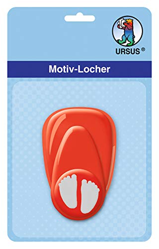 Ursus 19470061 - Motivlocher mit Hebel klein, Baby Füße, rot, ausgestanztes Motiv ca. 16 mm, aus Kunststoff mit Metallstanze, geeignet für Grammaturen von 160 220 g /qm Ursus 19470061 - Motivlocher mit Hebel klein, Baby Füße, rot, ausgestanztes Motiv ca. 16 mm, aus Kunststoff mit Metallstanze, geeignet für Grammaturen von 160 220 g /qm von Ursus