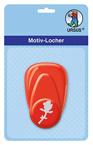 Ursus 19470075 - Motivlocher mit Hebel klein, Rose, rot, ausgestanztes Motiv ca. 16 mm, aus Kunststoff mit Metallstanze, geeignet für Grammaturen von 160 220 g /qm Ursus 19470075 - Motivlocher mit Hebel klein, Rose, rot, ausgestanztes Motiv ca. 16 mm, aus Kunststoff mit Metallstanze, geeignet für Grammaturen von 160 220 g /qm von Ursus