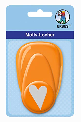 Ursus 19480010 - Motivlocher mit Hebel mittel, Herz, orange, ausgestanztes Motiv ca. 25,4 mm, aus Kunststoff mit Metallstanze, geeignet für Grammaturen von 160 220 g /qm Ursus 19480010 - Motivlocher mit Hebel mittel, Herz, orange, ausgestanztes Motiv ca. 25,4 mm, aus Kunststoff mit Metallstanze, geeignet für Grammaturen von 160 220 g /qm von Ursus