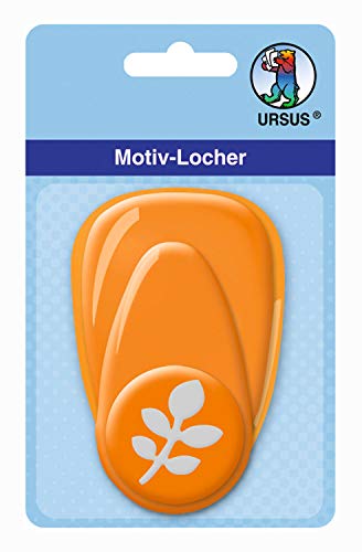 Ursus 19480019 - Motivlocher mit Hebel mittel, Blattzweig, orange, ausgestanztes Motiv ca. 25,4 mm, aus Kunststoff mit Metallstanze, geeignet für Grammaturen von 160 220 g /qm Ursus 19480019 - Motivlocher mit Hebel mittel, Blattzweig, orange, ausgestanztes Motiv ca. 25,4 mm, aus Kunststoff mit Metallstanze, geeignet für Grammaturen von 160 220 g /qm von Ursus