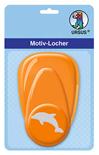 Ursus 19480022 - Motivlocher mit Hebel mittel, Delphin, orange, ausgestanztes Motiv ca. 25,4 mm, aus Kunststoff mit Metallstanze, geeignet für Grammaturen von 160 220 g /qm Ursus 19480022 - Motivlocher mit Hebel mittel, Delphin, orange, ausgestanztes Motiv ca. 25,4 mm, aus Kunststoff mit Metallstanze, geeignet für Grammaturen von 160 220 g /qm von Ursus