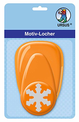 Ursus 19480027 - Motivlocher Schneeflocke, Durchmesser 2,5 cm, orange von Ursus