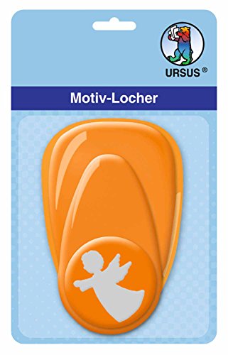 Ursus 19480028 - Motivlocher mit Hebel mittel, Engel, orange, ausgestanztes Motiv ca. 25,4 mm, aus Kunststoff mit Metallstanze, geeignet für Grammaturen von 160 220 g /qm Ursus 19480028 - Motivlocher mit Hebel mittel, Engel, orange, ausgestanztes Motiv ca. 25,4 mm, aus Kunststoff mit Metallstanze, geeignet für Grammaturen von 160 220 g /qm von Ursus