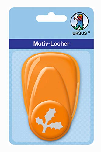 Ursus 19480029 - Motivlocher mit Hebel mittel, Ilex Blatt, orange, ausgestanztes Motiv ca. 25,4 mm, aus Kunststoff mit Metallstanze, geeignet für Grammaturen von 160 220 g /qm Ursus 19480029 - Motivlocher mit Hebel mittel, Ilex Blatt, orange, ausgestanztes Motiv ca. 25,4 mm, aus Kunststoff mit Metallstanze, geeignet für Grammaturen von 160 220 g /qm von Ursus