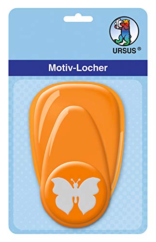 Ursus 19480046 - Motivlocher mit Hebel mittel, Schmetterling, orange, ausgestanztes Motiv ca. 25,4 mm, aus Kunststoff mit Metallstanze, geeignet für Grammaturen von 160 220 g /qm Ursus 19480046 - Motivlocher mit Hebel mittel, Schmetterling, orange, ausgestanztes Motiv ca. 25,4 mm, aus Kunststoff mit Metallstanze, geeignet für Grammaturen von 160 220 g /qm von Ursus