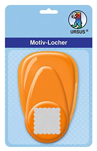 Ursus 19480059 - Motivlocher mit Hebel mittel, Wellenlinie, orange, ausgestanztes Motiv ca. 25,4 mm, aus Kunststoff mit Metallstanze, geeignet für Grammaturen von 160 220 g /qm von Ursus