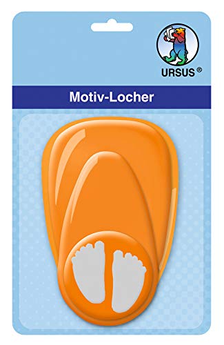 Ursus 19480061 - Motivlocher mit Hebel mittel, Baby Füße, orange, ausgestanztes Motiv ca. 25,4 mm, aus Kunststoff mit Metallstanze, geeignet für Grammaturen von 160 220 g /qm Ursus 19480061 - Motivlocher mit Hebel mittel, Baby Füße, orange, ausgestanztes Motiv ca. 25,4 mm, aus Kunststoff mit Metallstanze, geeignet für Grammaturen von 160 220 g /qm von Ursus