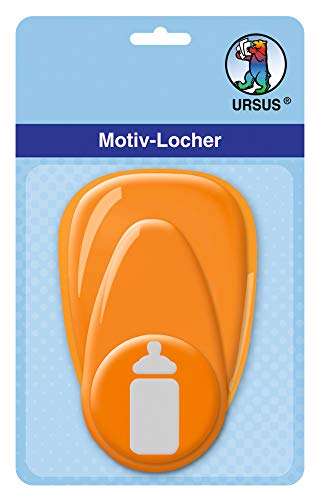 Ursus 19480063 - Motivlocher mit Hebel mittel, Baby Flasche, orange, ausgestanztes Motiv ca. 25,4 mm, aus Kunststoff mit Metallstanze, geeignet für Grammaturen von 160 220 g /qm Ursus 19480063 - Motivlocher mit Hebel mittel, Baby Flasche, orange, ausgestanztes Motiv ca. 25,4 mm, aus Kunststoff mit Metallstanze, geeignet für Grammaturen von 160 220 g /qm von Ursus