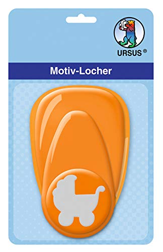 Ursus 19480065 - Motivlocher mit Hebel mittel, Kinderwagen, orange, ausgestanztes Motiv ca. 25,4 mm, aus Kunststoff mit Metallstanze, geeignet für Grammaturen von 160 220 g /qm Ursus 19480065 - Motivlocher mit Hebel mittel, Kinderwagen, orange, ausgestanztes Motiv ca. 25,4 mm, aus Kunststoff mit Metallstanze, geeignet für Grammaturen von 160 220 g /qm von Ursus